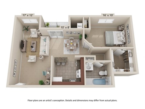 Harbour Manor Apartments Floor Plan_ 1bed 1bath _737 Square Feet